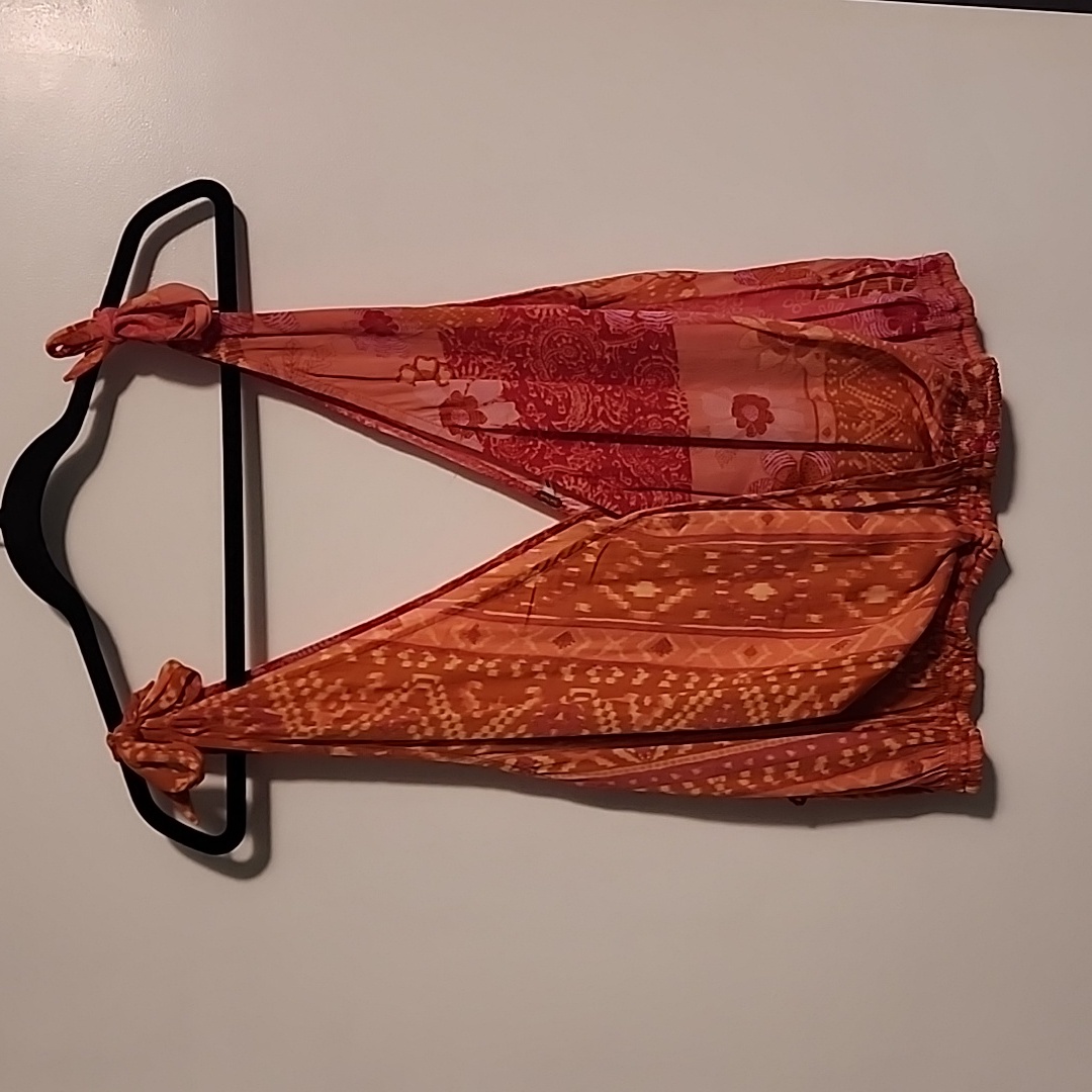 Euc Free People Medium Orange Tie Top